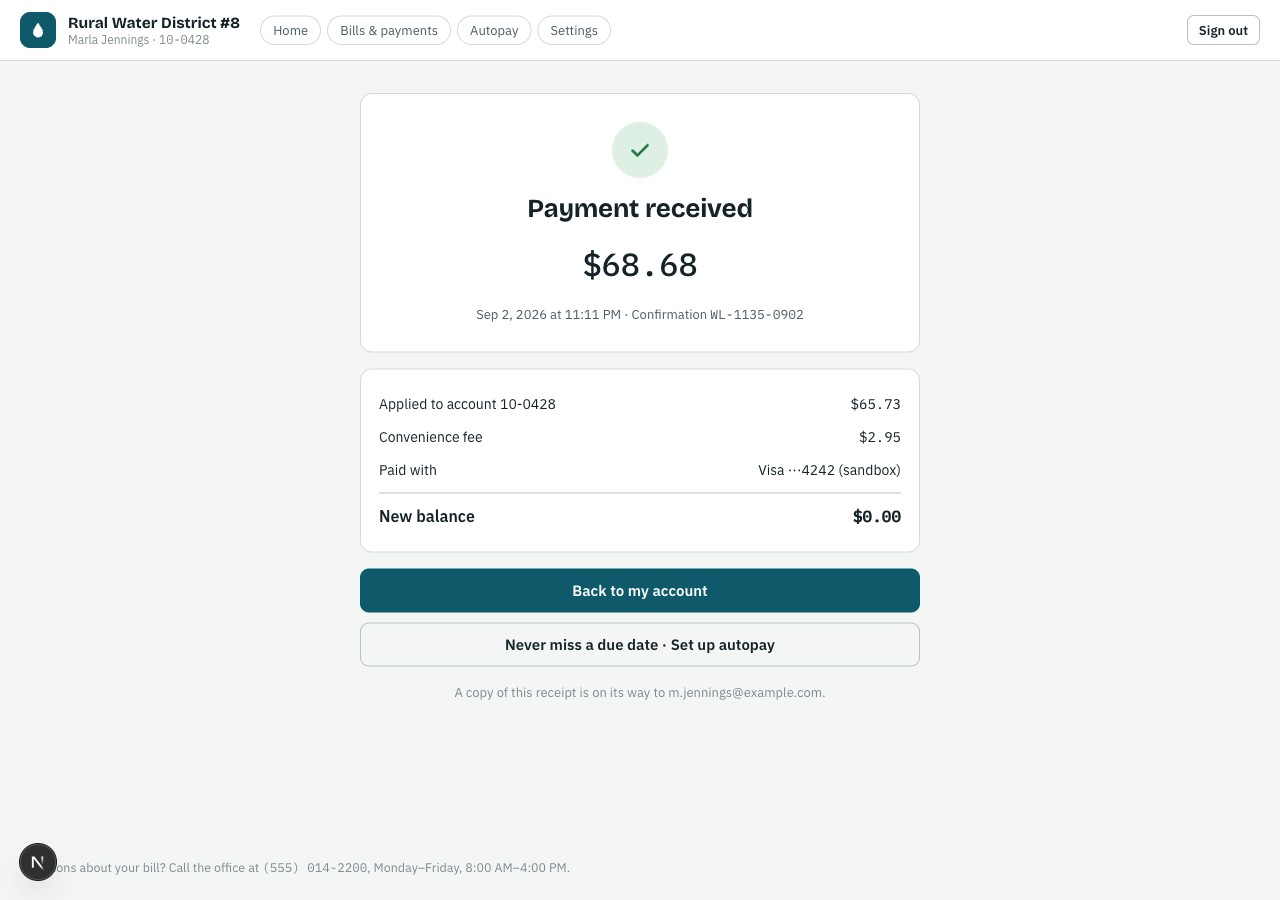 Payment receipt